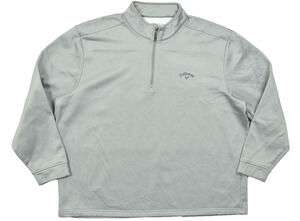 Callaway Men's XXL Gray 1/4 Zip Fleece Lined Golf Pullover Sweater Long Sleeve